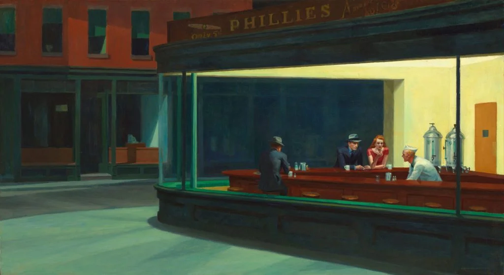 Nighthawks by edward hopper 1942 - 5 livres que vous n’emmènerez pas à la plage cet été - Thomas Hammoudi - 5 livres