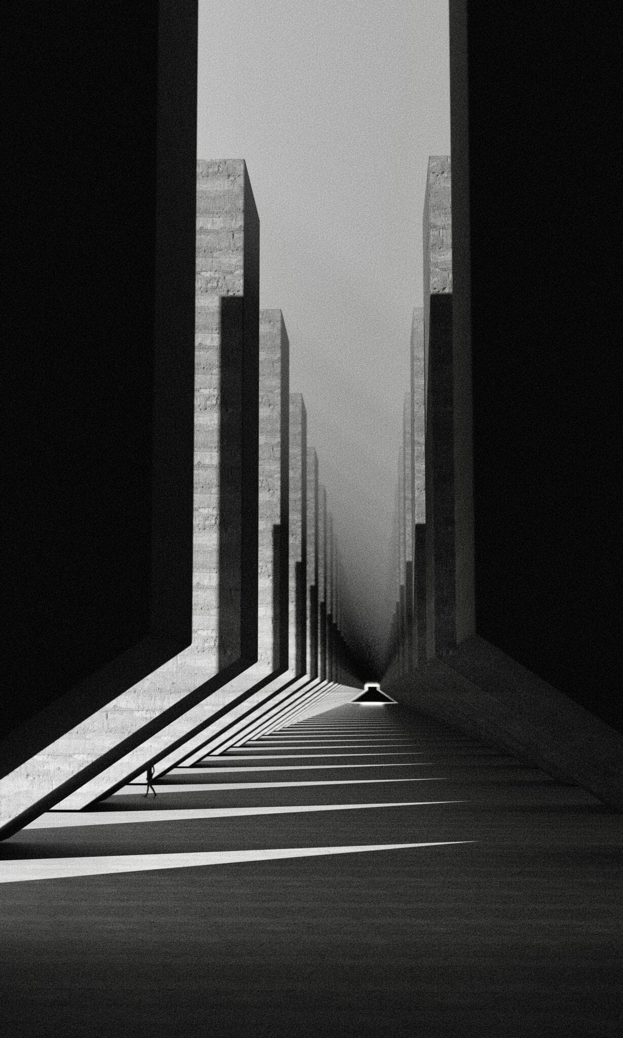 Jeu d'ombres et de lumière en noir et blanc
