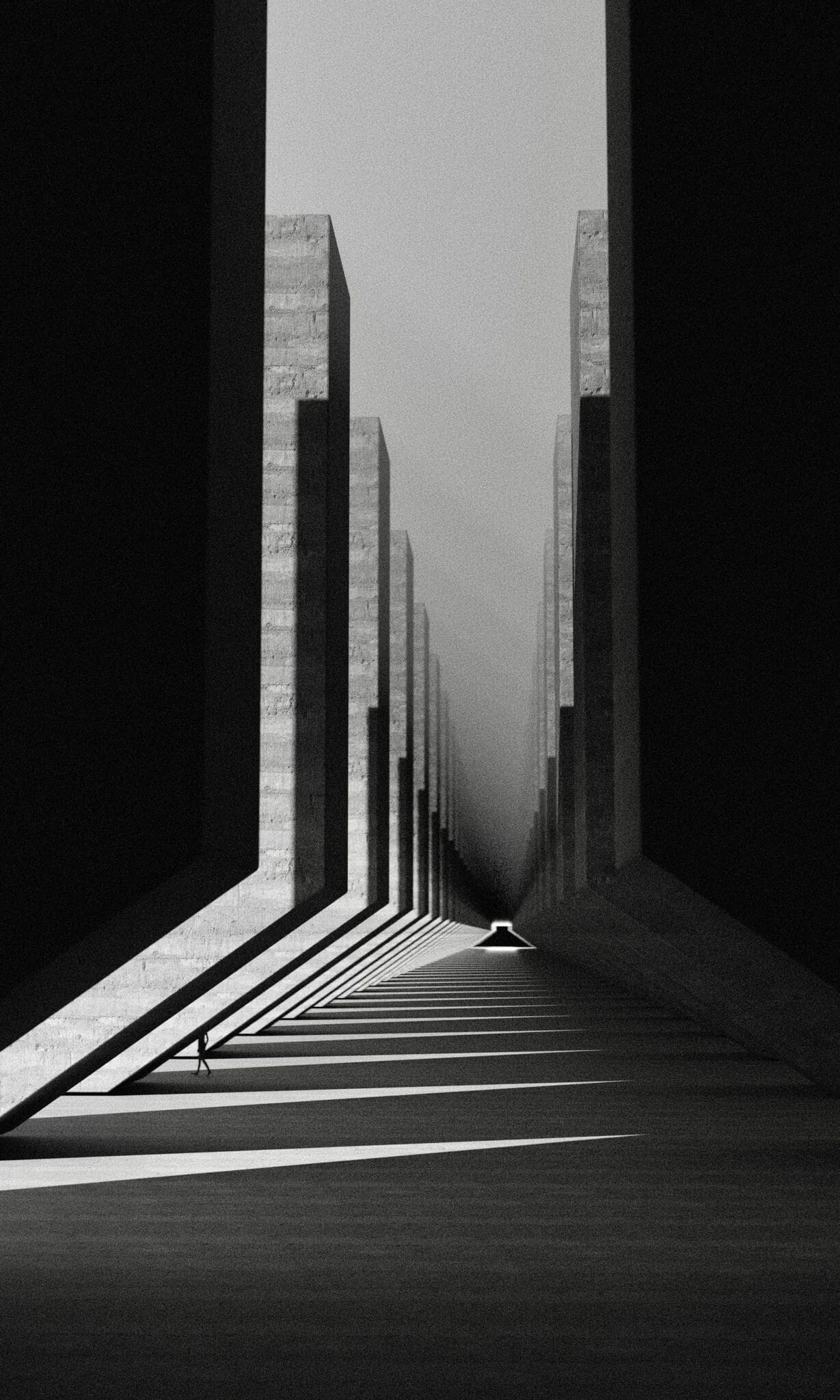 Jeu d'ombres et de lumière en noir et blanc
