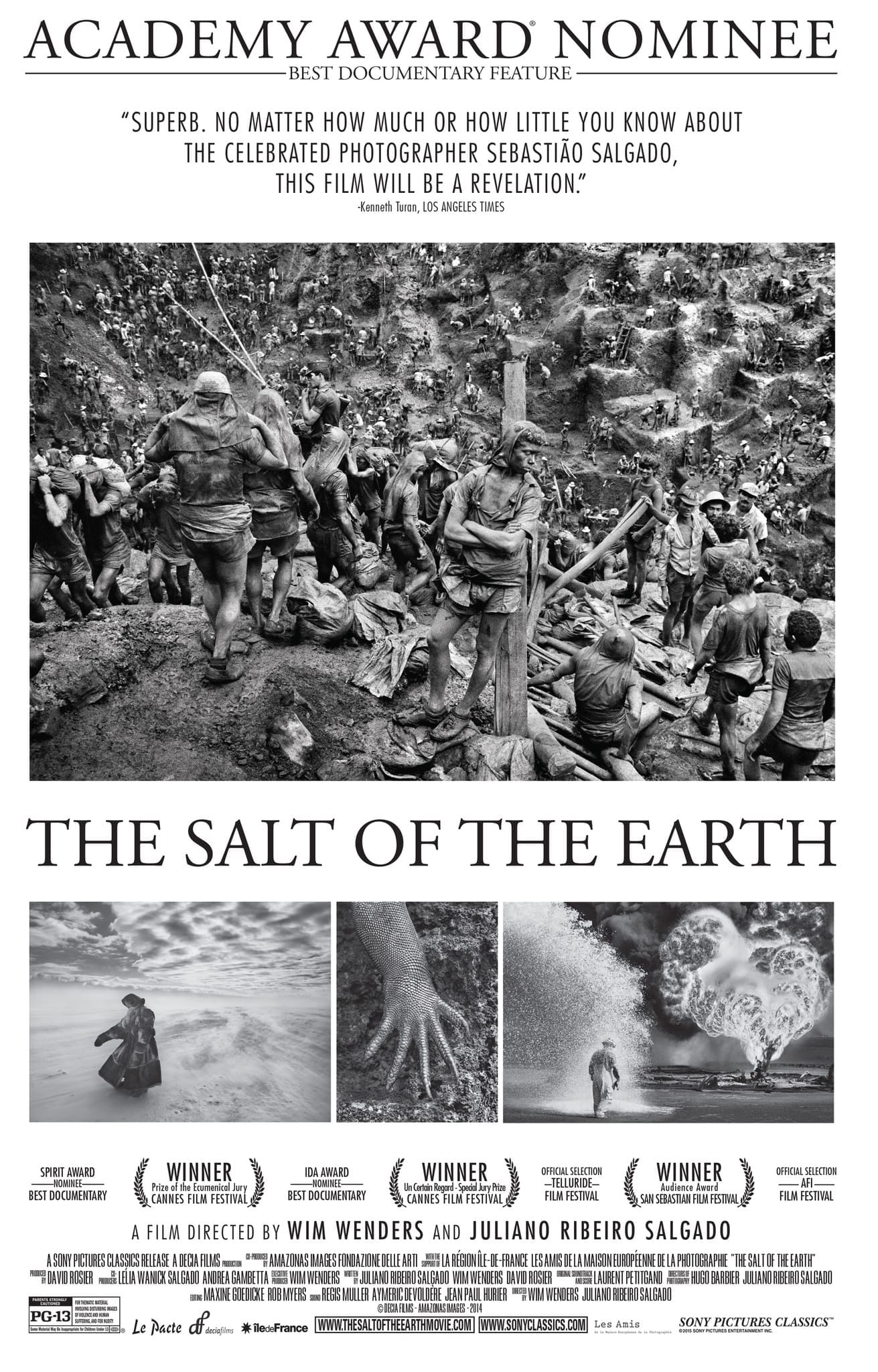Affiche du film Le Sel de la Terre de Wim Wenders et Juliano Ribeiro Salgado, 2014