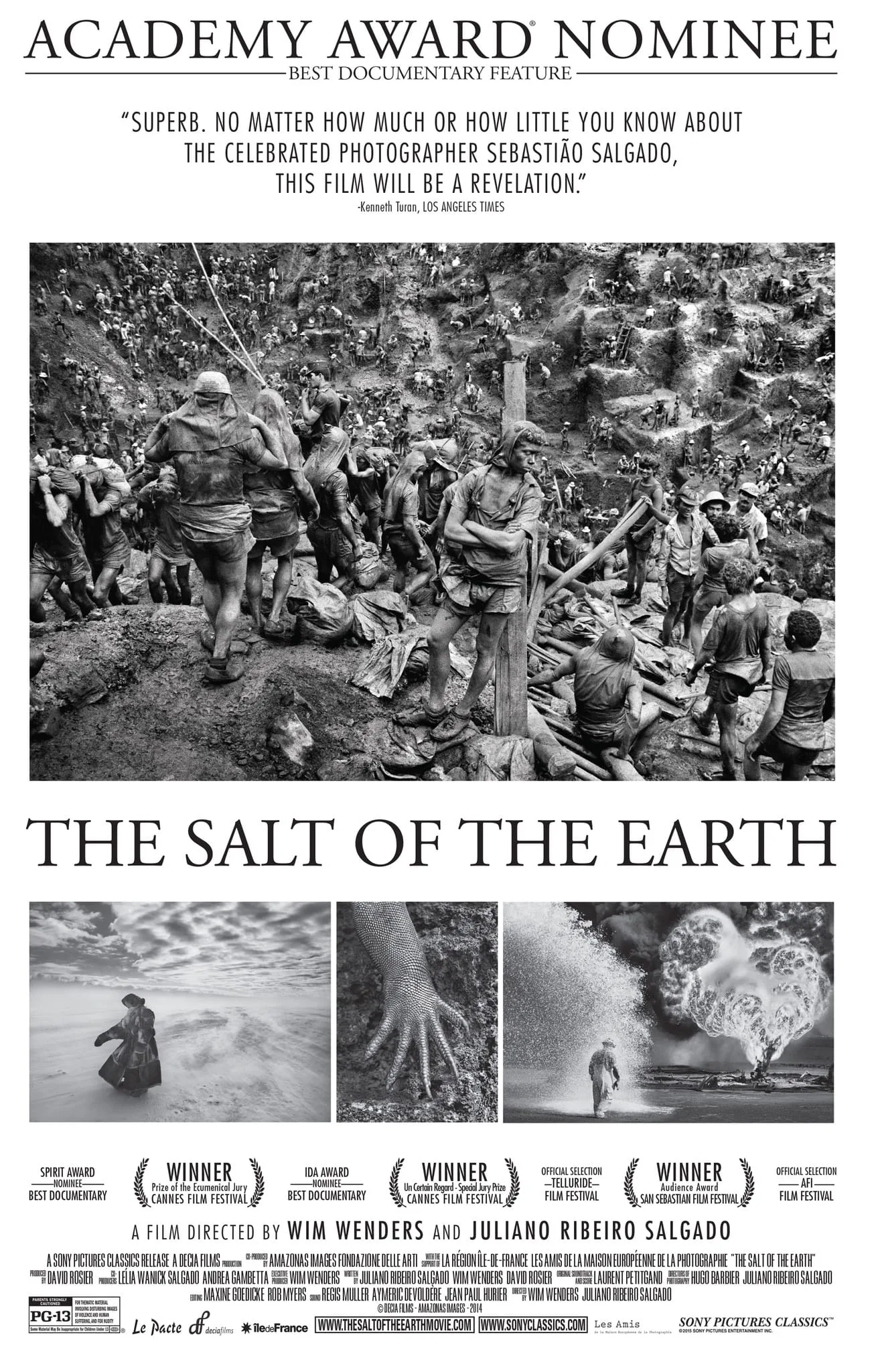 Affiche du film Le Sel de la Terre de Wim Wenders et Juliano Ribeiro Salgado, 2014
