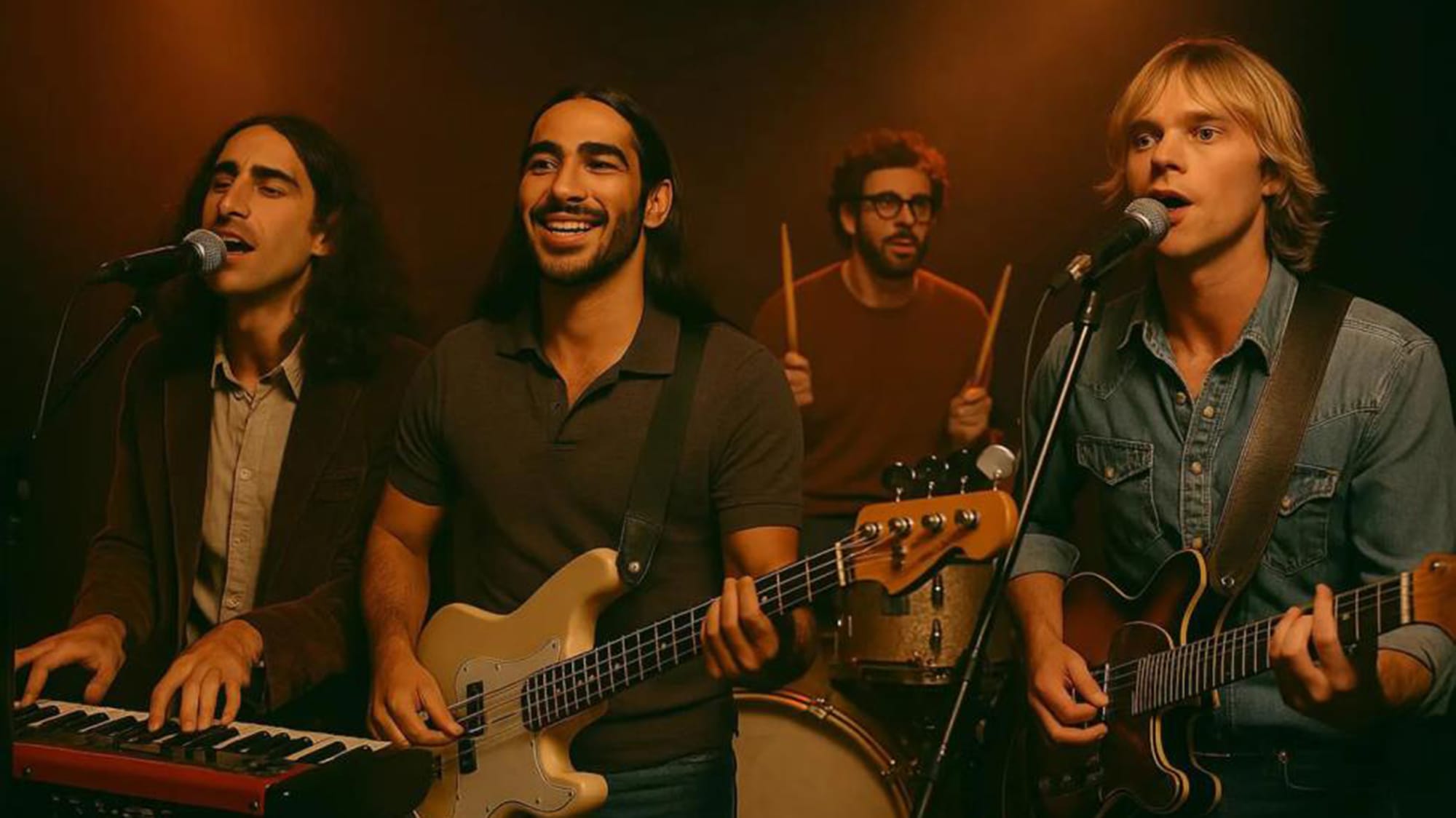 La photo de presse du groupe The Velvet Sundown, elle-même générée par IA