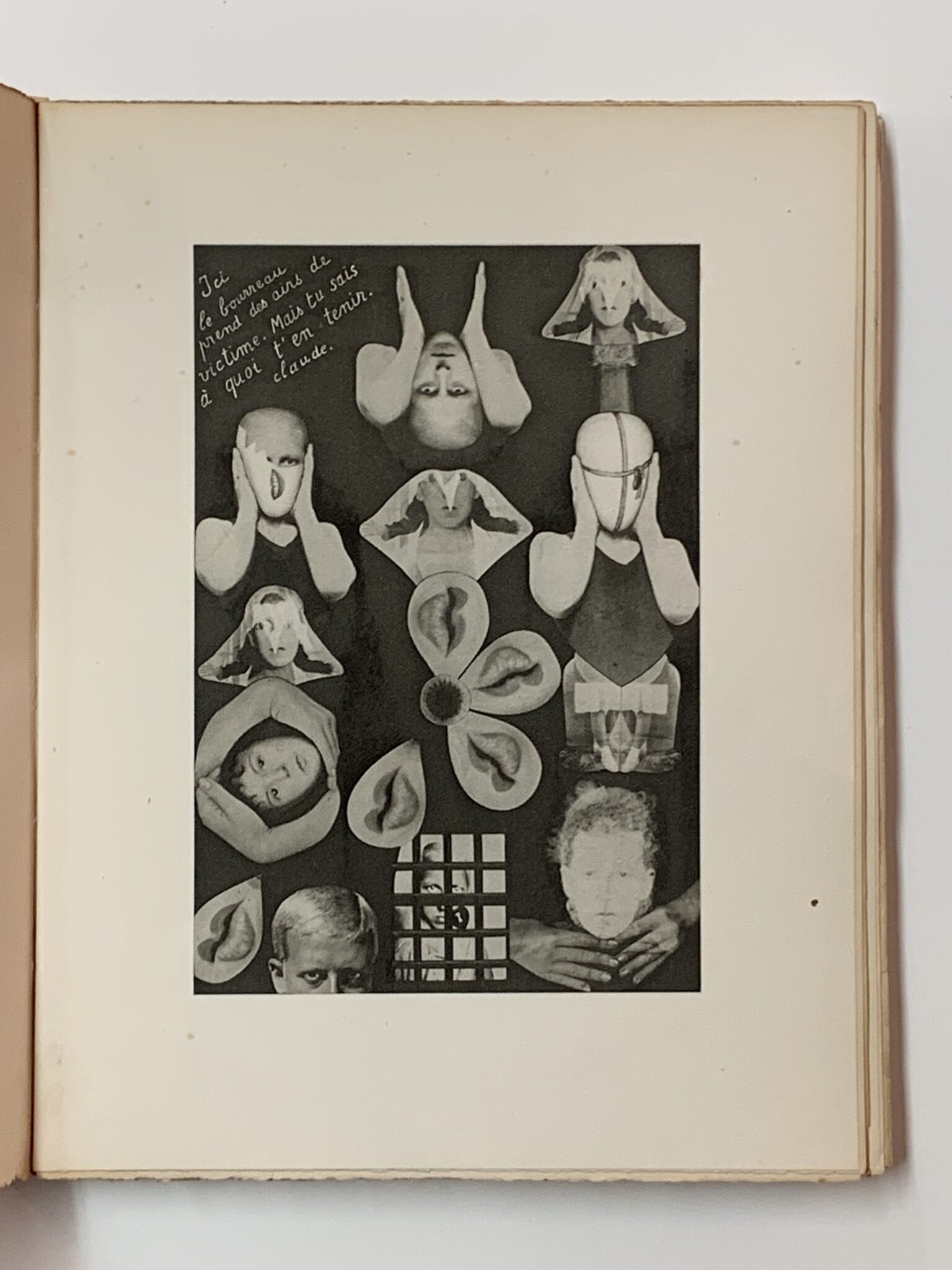 Exemplaire de l'édition originale d'Aveux non avenus ouvert sur une héliogravure