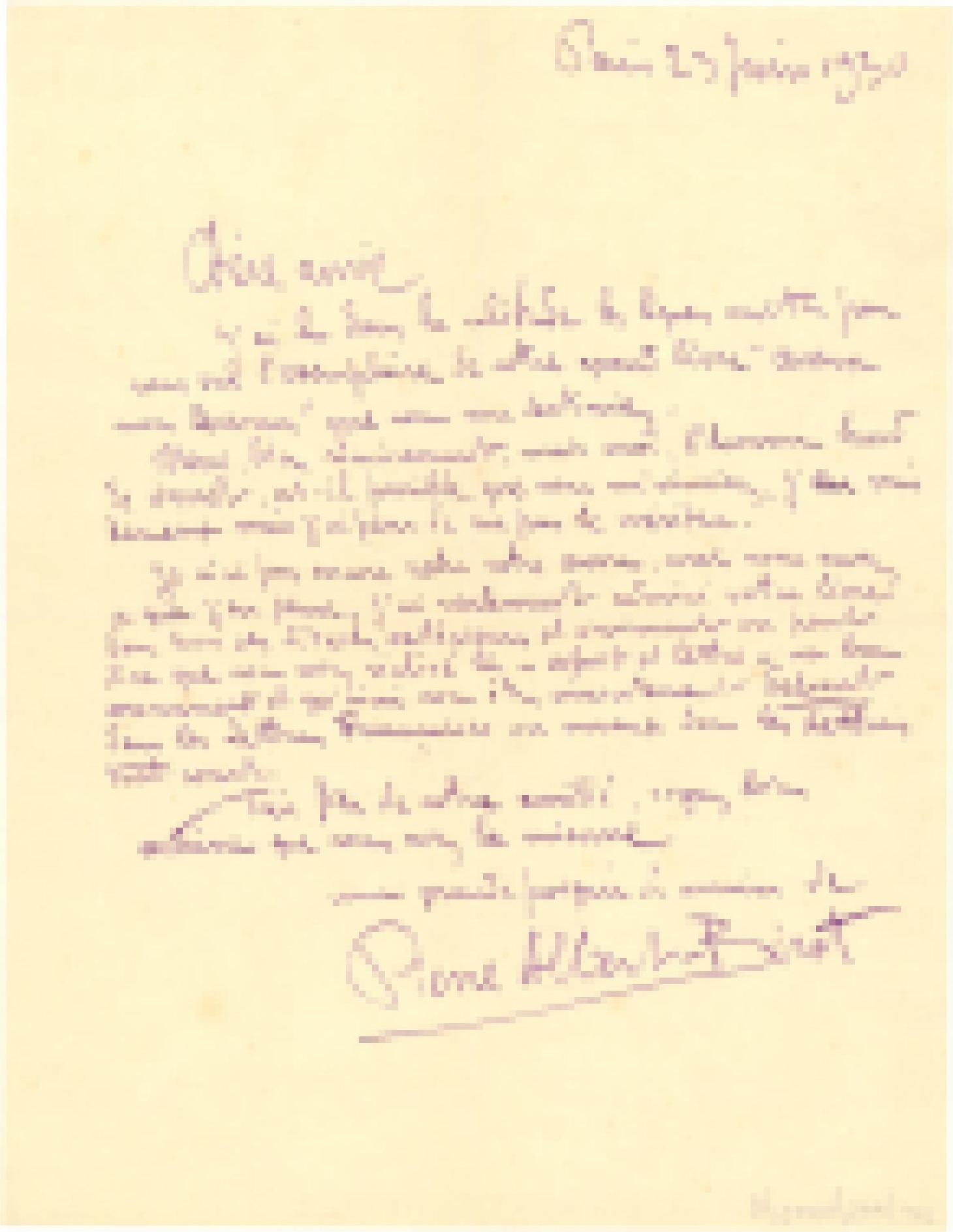Lettre manuscrite de Pierre Albert-Birot à Claude Cahun à propos d'Aveux non avenus, 1930