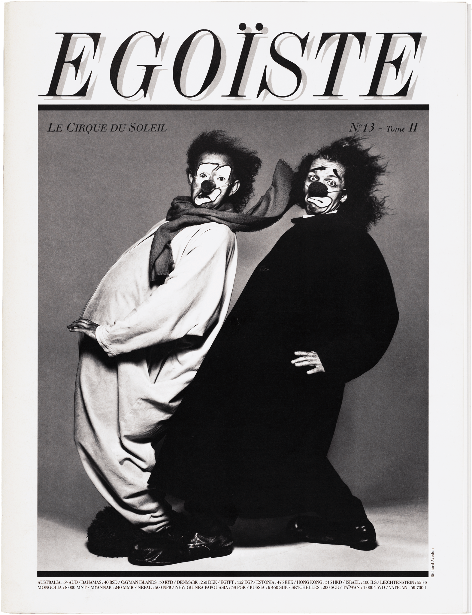 Couverture de la revue française Egoïste, photographie de Richard Avedon
