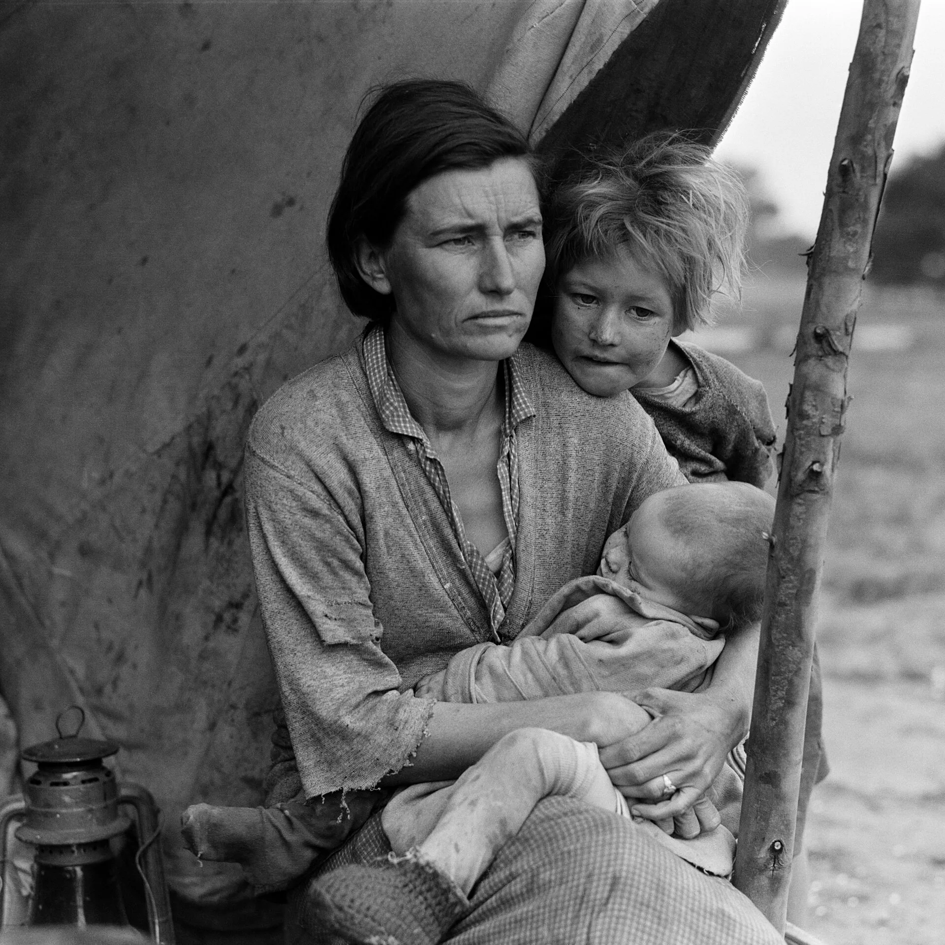 Version alternative de Migrant Mother, Nipomo, Californie, 1936, par Dorothea Lange