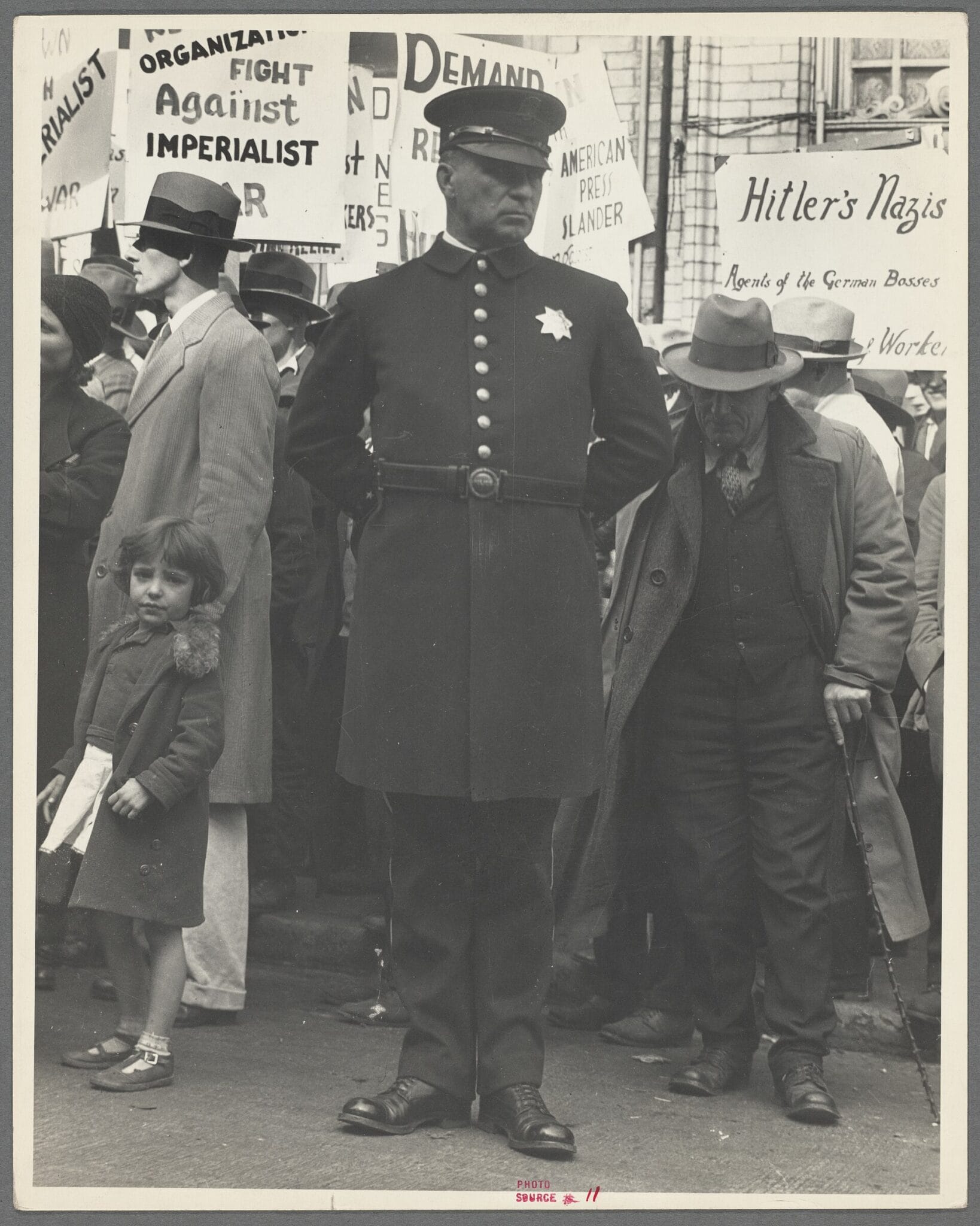 Réunion de rue à San Francisco photographiée par Dorothea Lange