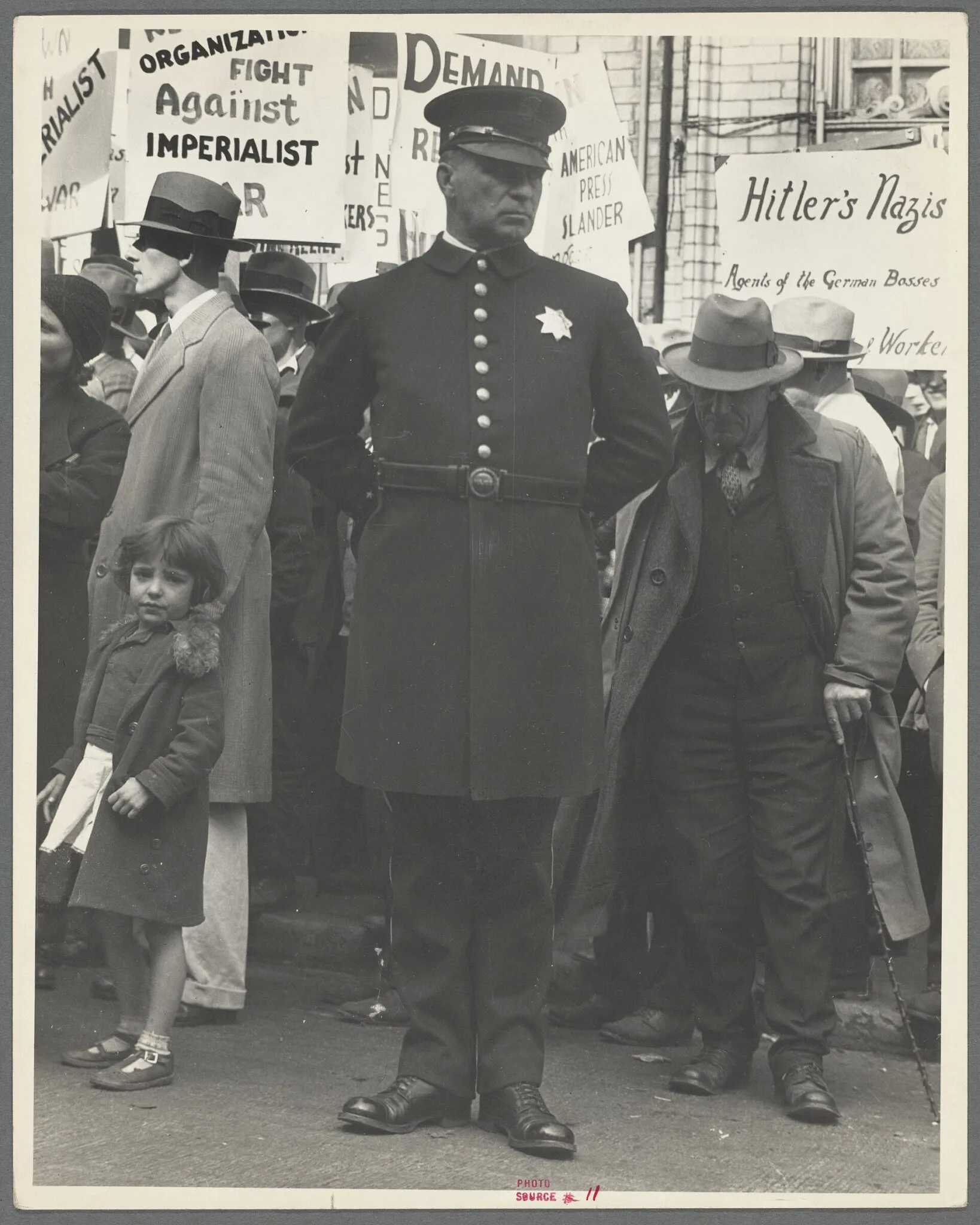 Réunion de rue à San Francisco photographiée par Dorothea Lange