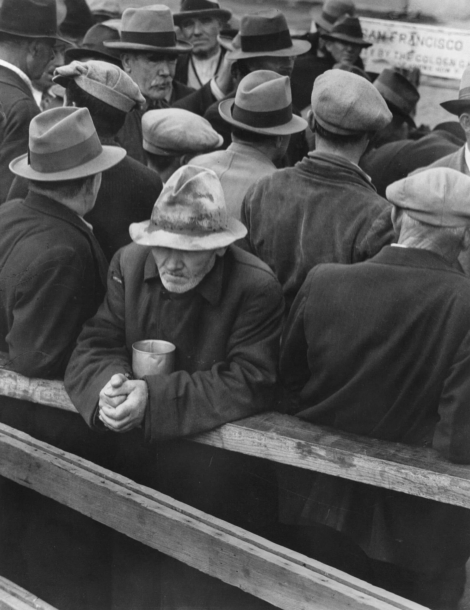 White Angel Breadline, San Francisco, photographie de Dorothea Lange