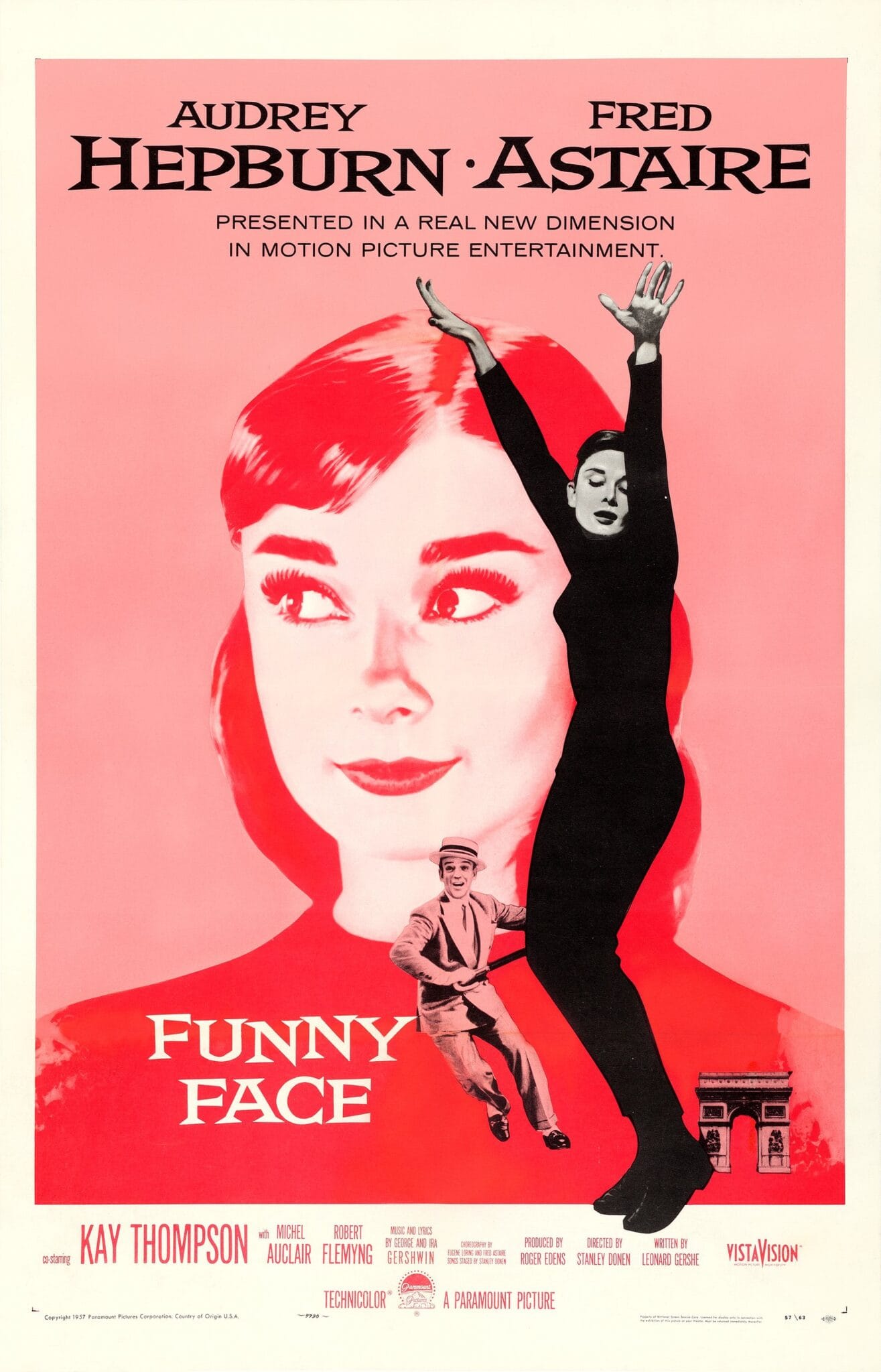 Affiche du film Funny Face, Paramount, 1957, avec Audrey Hepburn et Fred Astaire