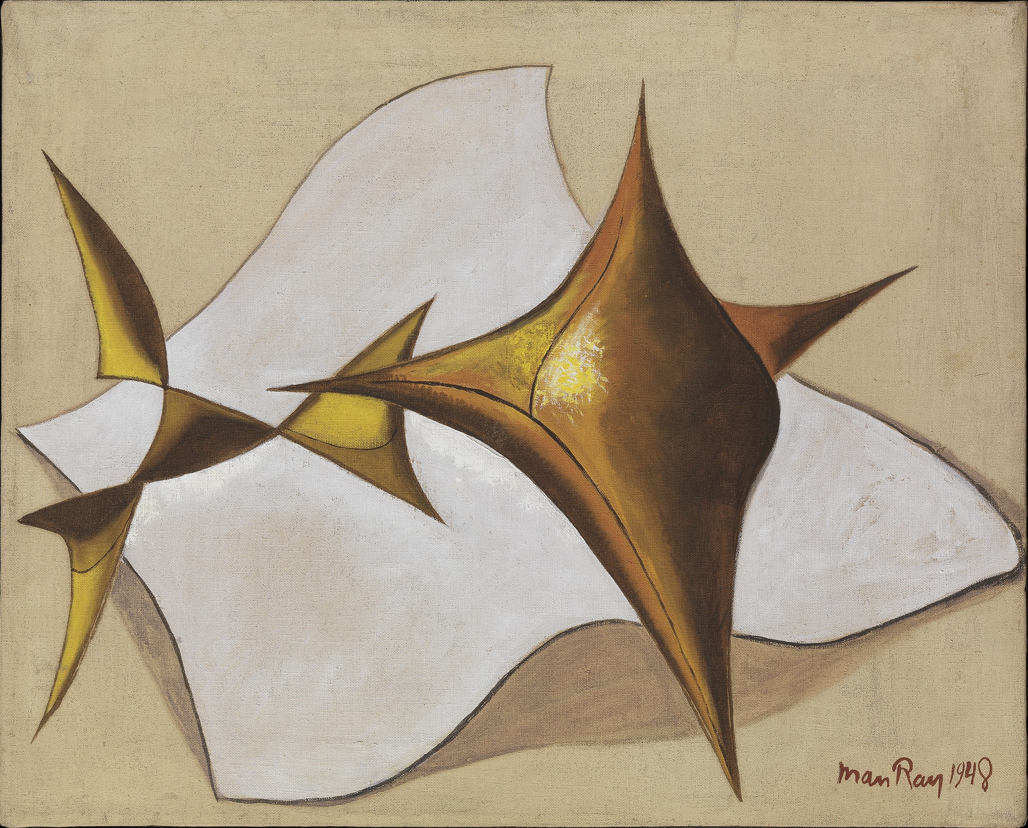 Équation shakespearienne : peinture de Man Ray d’après une photographie de modèle mathématique, 1948