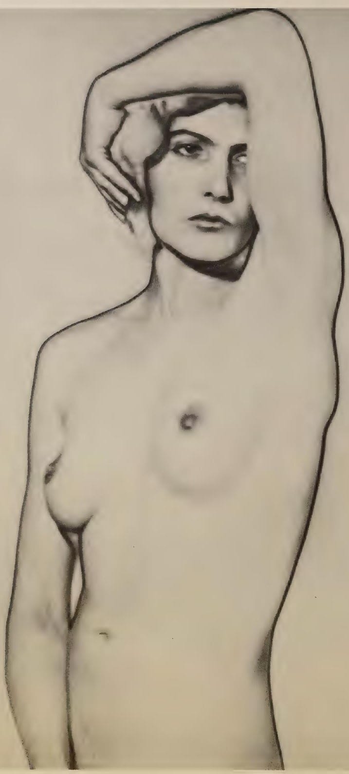 Nu dessiné au trait, photographie de Man Ray publiée en 1934