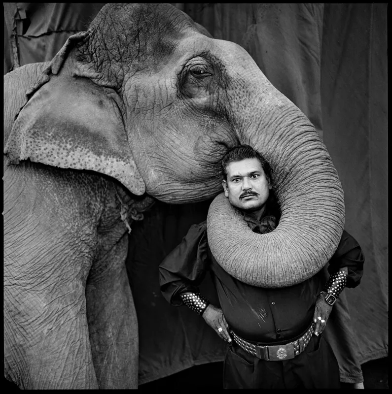 Mary Ellen Mark, Ram Prakash Singh with His Elephant Shyama, Great Golden Circus, Ahmedabad, 1990