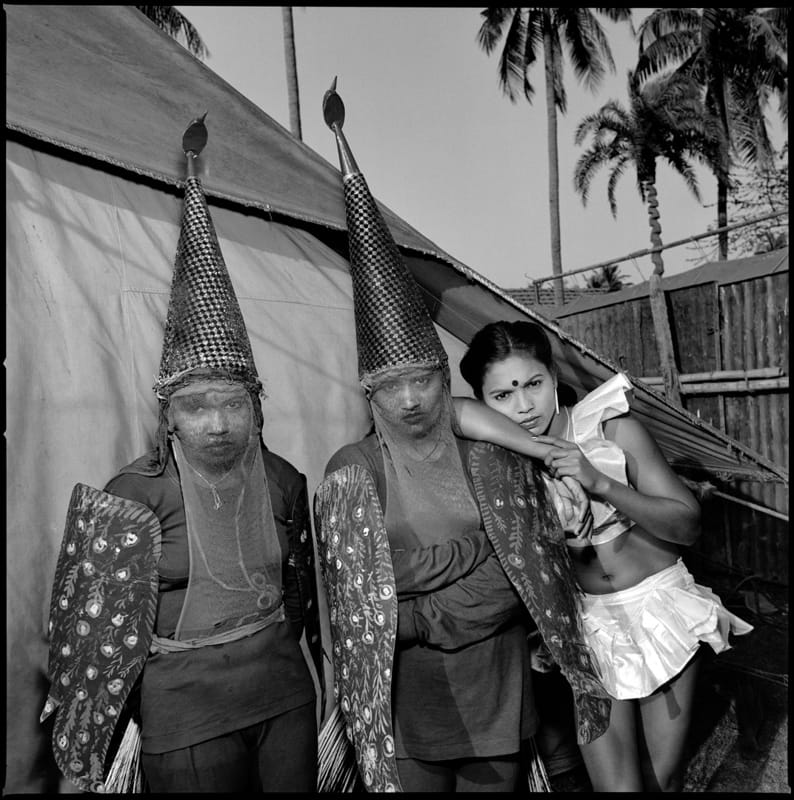 Mary Ellen Mark, Mira, Shfali, and Pushpa at Famous Circus, Calcutta, 1989