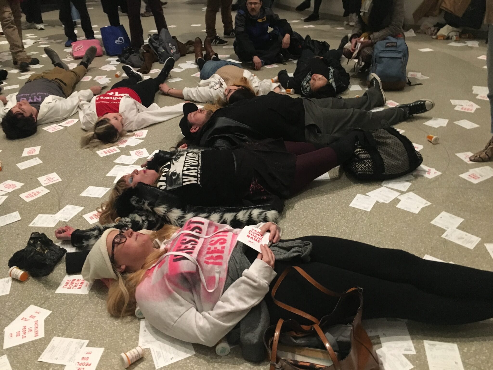 Action de P.A.I.N. au Guggenheim, New York, février 2019
