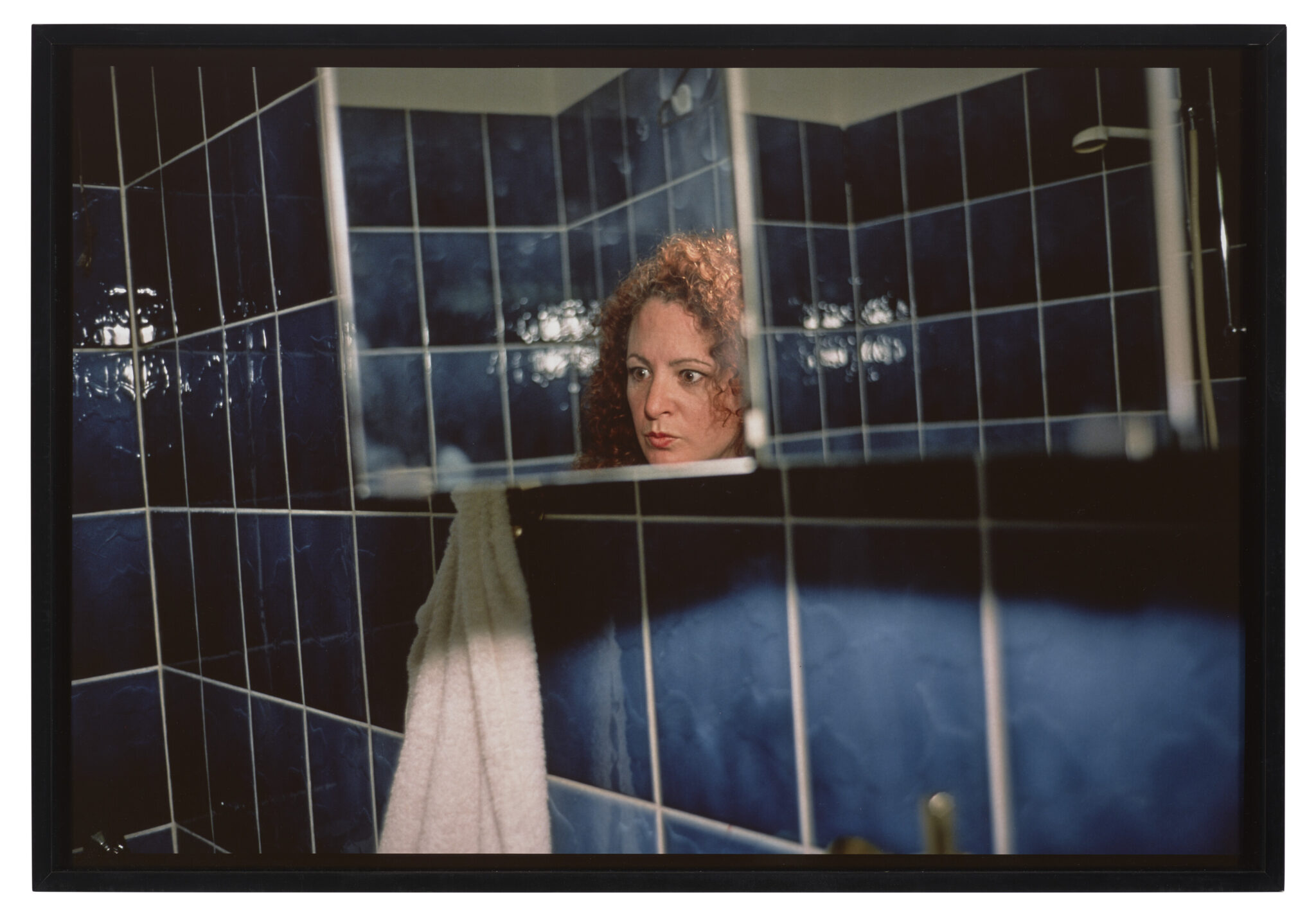 Nan Goldin, Self-portrait in my blue bathroom, Berlin, 1991