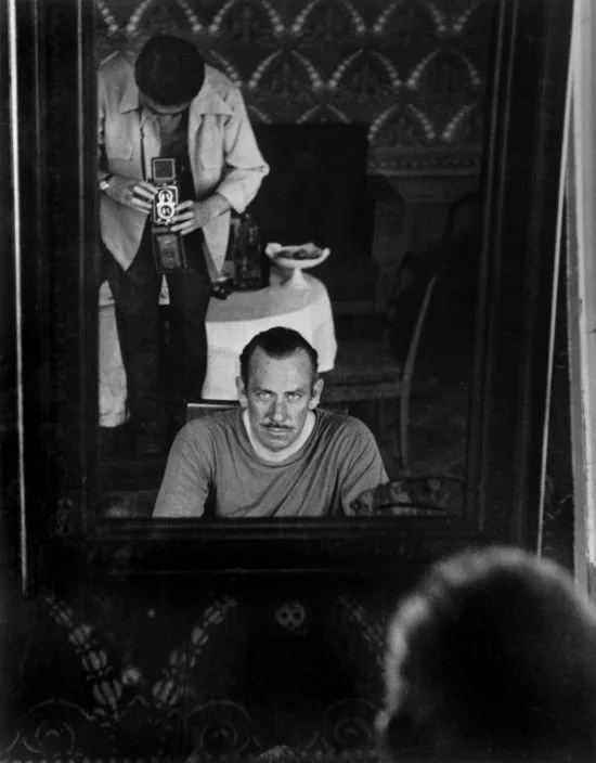 Robert Capa et John Steinbeck à Moscou