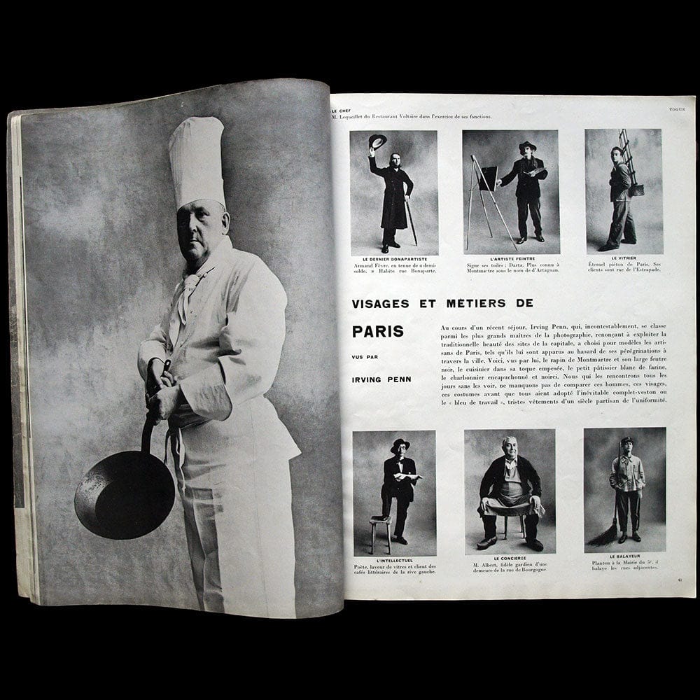 Page consacree aux metiers de Paris illustree par Robert Doisneau
