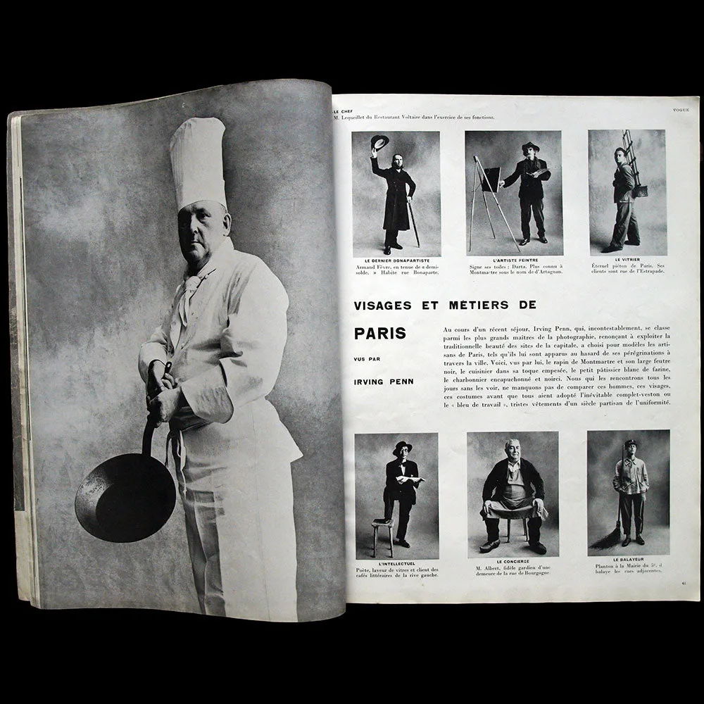 Page consacree aux metiers de Paris illustree par Robert Doisneau