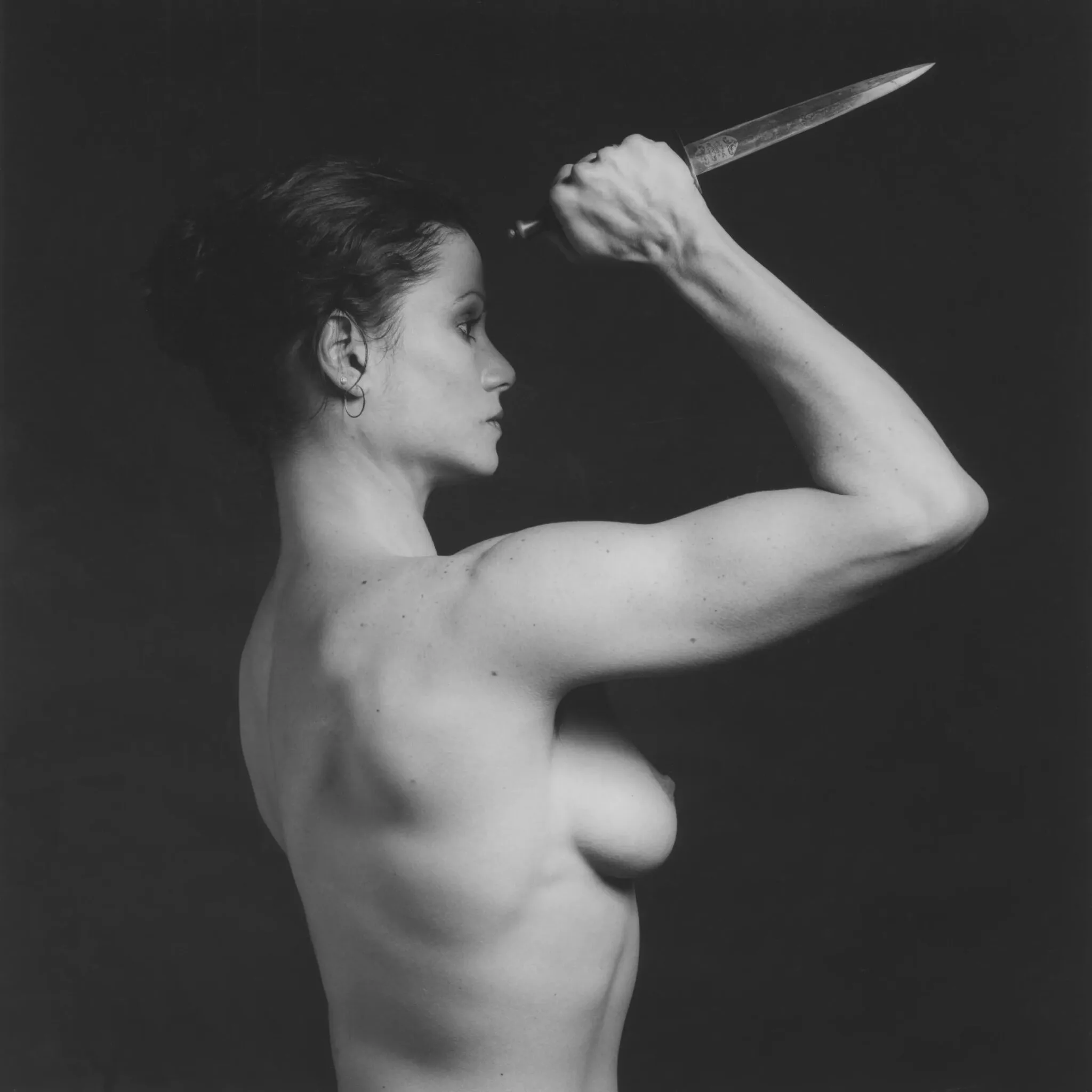 Lisa Lyon, 1982. Un seul objectif technique, tenu dix ans : la lumière et la densité des noirs.