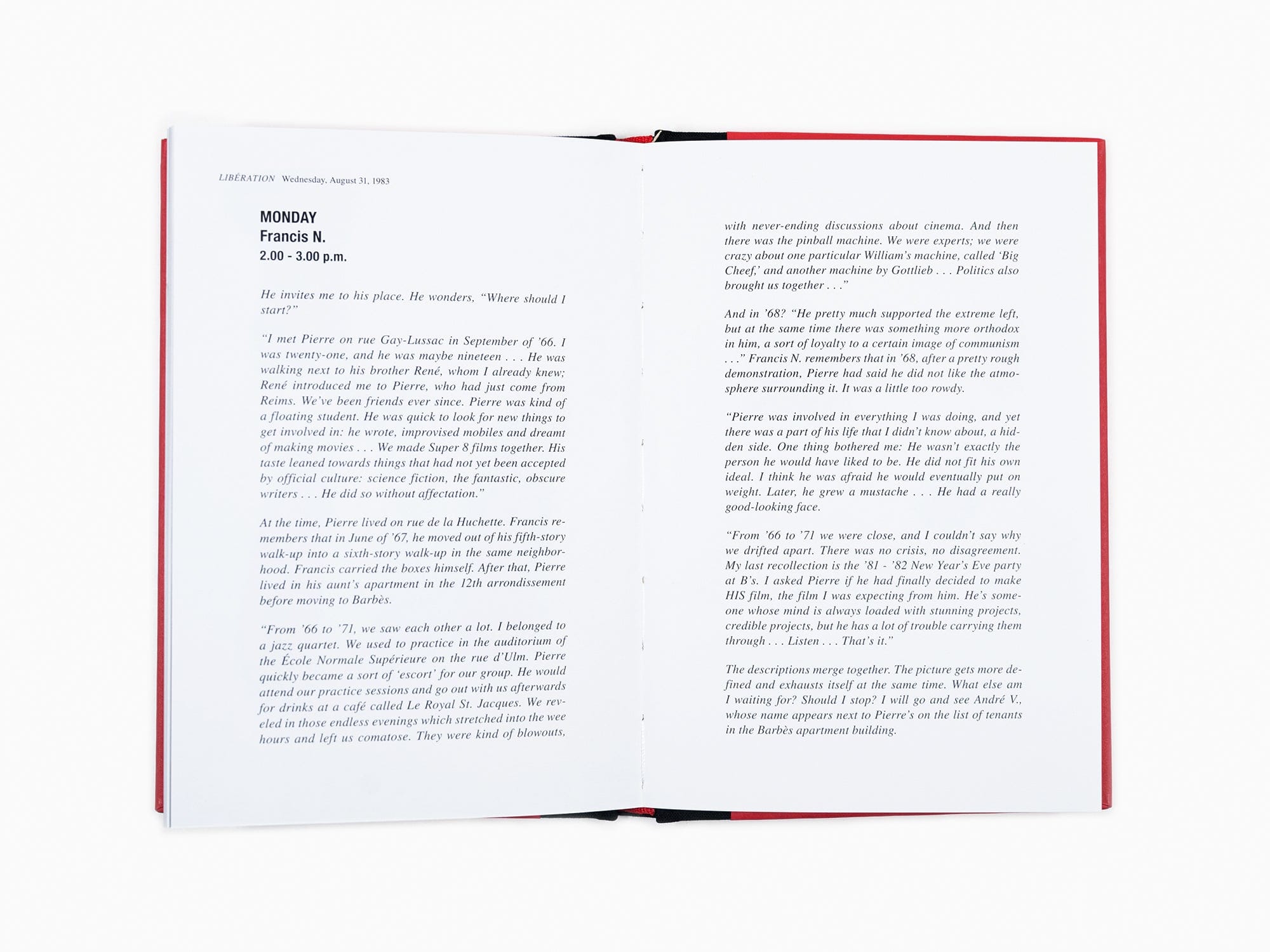 Portraits recueillis par Sophie Calle pour Le Carnet d'adresses