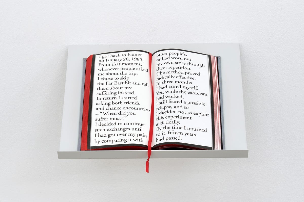 Vue d'installation de Douleur exquise de Sophie Calle