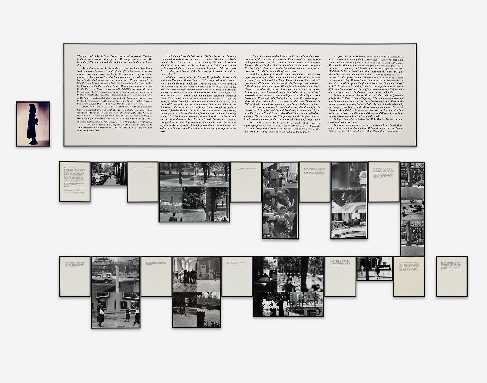 Trajets de Sophie Calle documentés dans La Filature